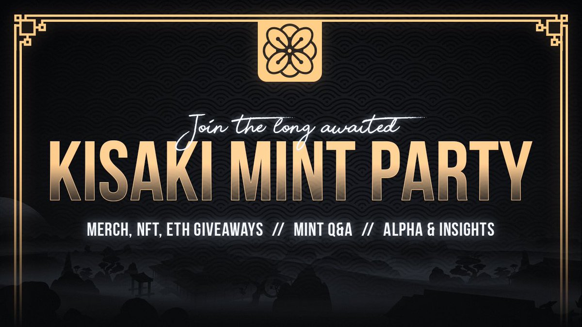 ⚠️ The Kisaki mint Party Megaspace starts in 5 hours! 

🎉Don’t forget to set your reminders to 5PM EST because this will be the biggest Kisaki Space!👇

x.com/i/spaces/1ypKd…

18+ speakers, tons of #Giveaways and #Alpha🥳