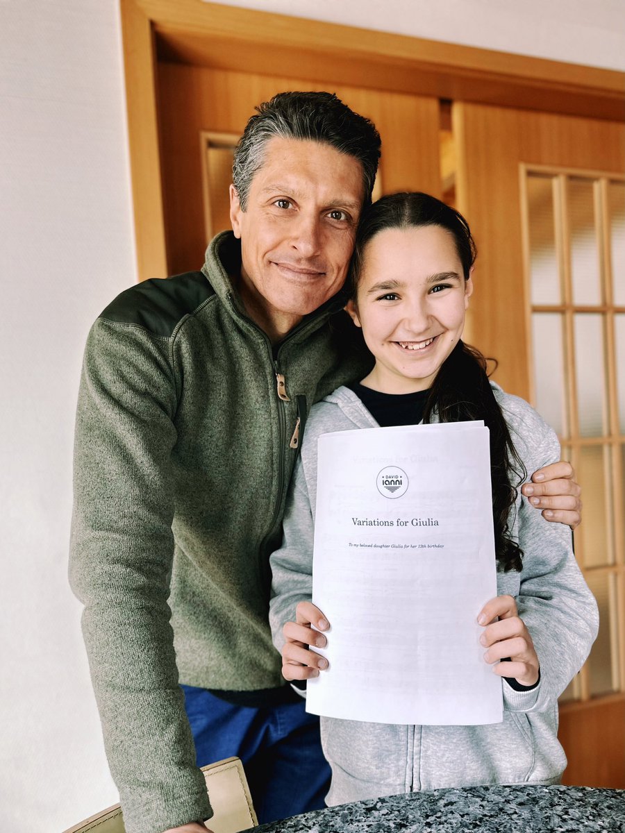 david_ianni's tweet photo. I have composed 12 variations for Giulia’s 12th birthday with titles like “Cuddly Cats”, “Cooking Together”, “Papa’s Principessa”, “Forgiving Everyone”, “First Love” and “Peaceful Slumber”… Easy piano pieces for children and adults, composed with lots of love and gratitude. ❤️ https://t.co/VvEBOwE0uI