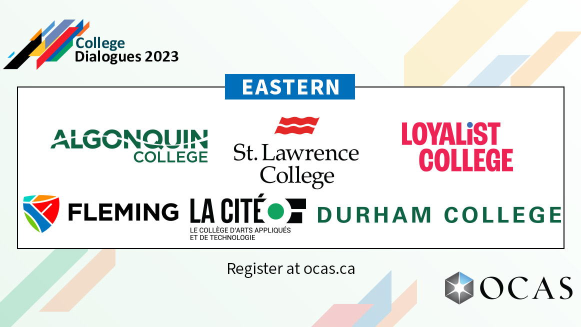 OCASpartners's tweet photo. Learn about the EASTERN region colleges – and Ontario's 21 other great institutes – at #CollegeDialogues. Register: https://t.co/JThpmfouHz.
#ONpse #onted @AlgonquinColleg @CollegeLaCite @durhamcollege @FlemingCollege @LoyalistCollege @whatsinsideslc https://t.co/IOFPaoasaV