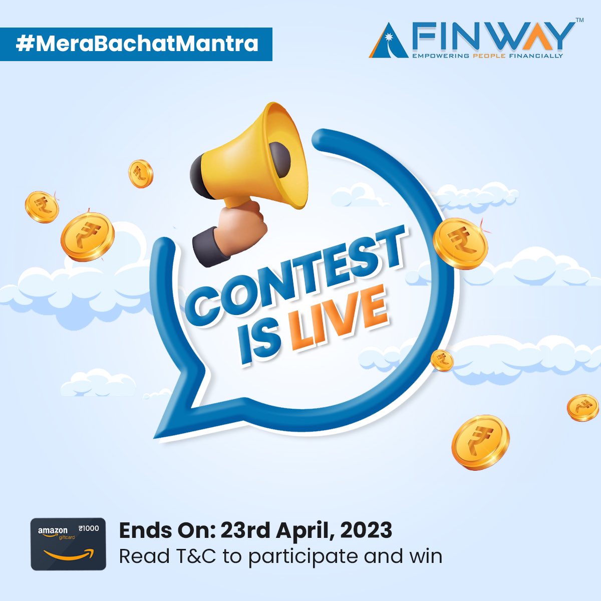 FinwayFSC's tweet photo. #ContestIsLive🥳
#MeraBachatMantra
Share your creative money-saving tip! It can be a small habit change or a unique idea - anything that has helped you save money in your day-to-day life 💡🤑
T&Cs👇
https://t.co/Gom4l3euZh
#Contest #TwitterContest #ParticipateAndWin #Giveaway https://t.co/abNFtdalb9