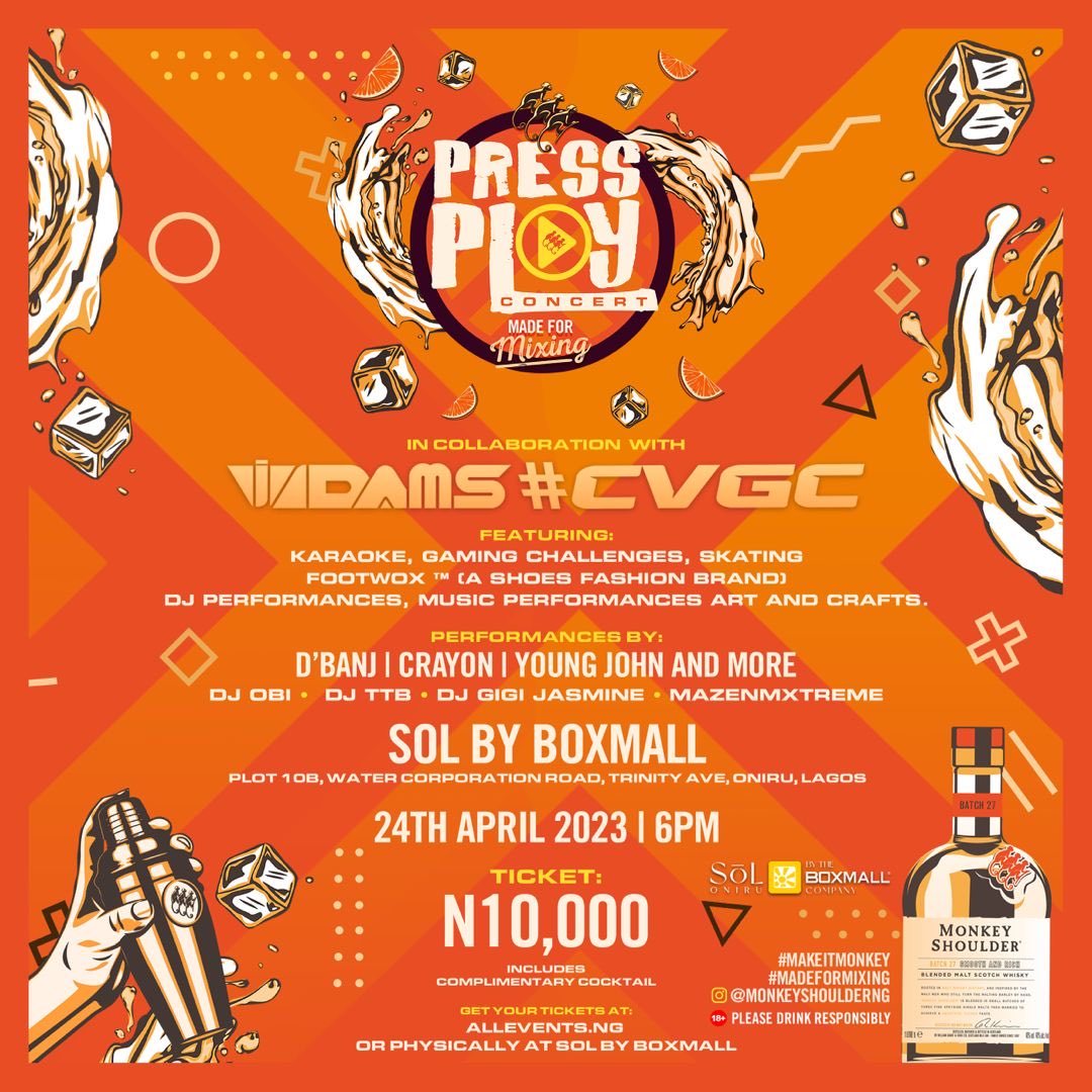 datgirlAdeola's tweet photo. All road leads to Plot 108 water corporation road, Trinity Ave, Oniru, Lagos for the “Press Play Concert” in collaboration with VJ Adams which is happening on the 24th April 2023.
Visit; https://t.co/gYoSrMl1wu now to get your ticket.
Price: N10000.
#CVGC https://t.co/2XJg194hfS