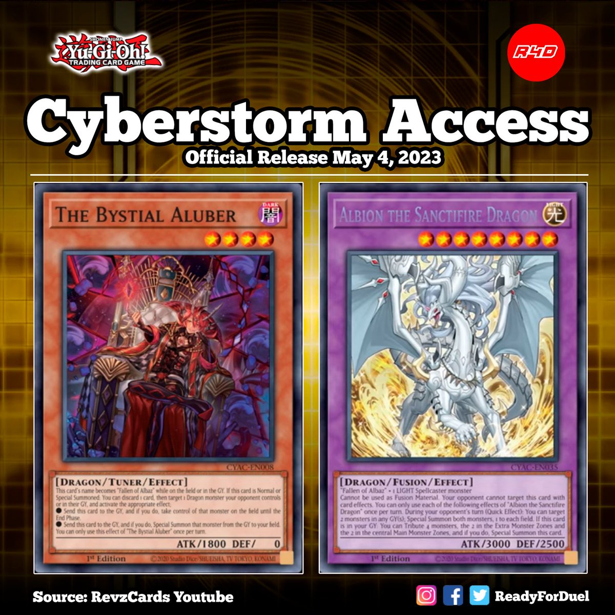 Readyforduel's tweet photo. Albaz and Despia cards from Cyberstorn Access
Source: RevzCards
https://t.co/z7JXtHCQgd
#遊戯王 #TCG #YuGiOh #MasterDuel https://t.co/Q0ncb0I6XO