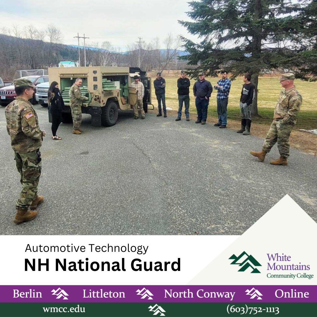 We are right around the corner from graduation, and our Automotive Technology students spent some time learning about career opportunities as automotive technicians in the NH National Guard. Thanks for stopping by and bringing your show and tell!