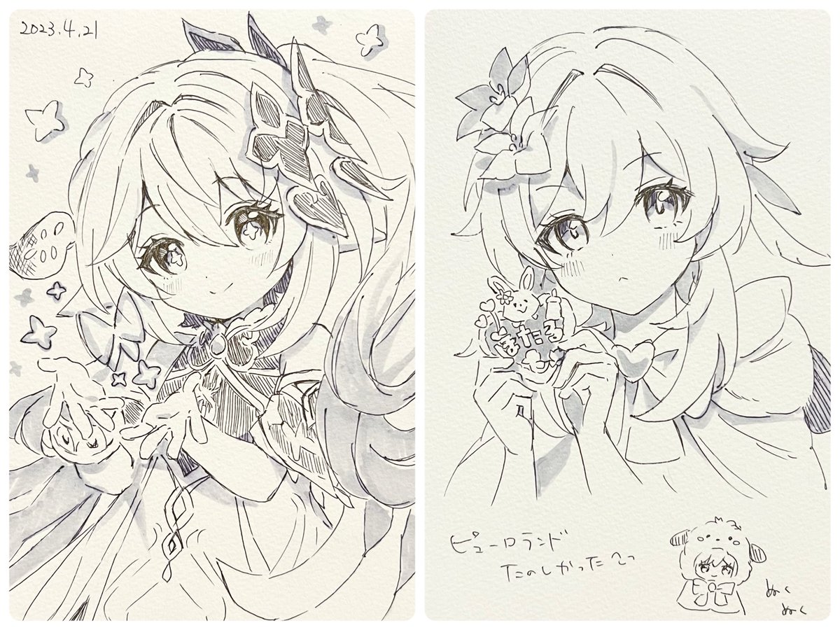 ピューロランドでオタ活してきた…😙🫶うなさんが天才的なかわいい絵を描いてくれました〜𝑳‌𝑶‌𝑽‌𝑬〜 https://t.co/oi0dy4V4ij