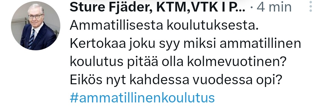 Tältä näyttää ammatillisen koulutuksen halveksunta.