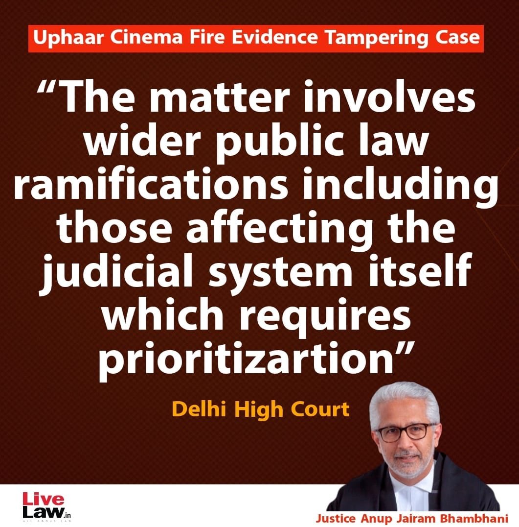 LiveLawIndia's tweet photo. ‘Requires Prioritization’: Delhi High Court To Hear On July 18 Plea Against Early Release Of Ansal Brothers In #UphaarFire Evidence Tampering Case

Read here: https://t.co/pgc5OigDyv

#DelhiHighCourt https://t.co/i8Tezfa8bD