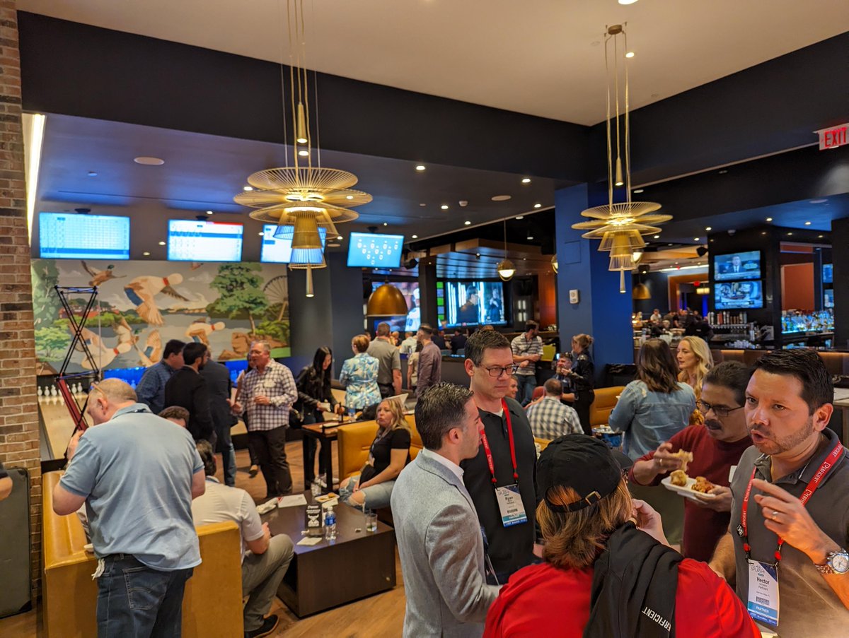 Perficient's tweet photo. What an incredible week at #splashdc! We enjoyed engaging conversations, a standing room-only session featuring HNI’s success with OneStream, duckpin bowling, and Minotaur and battling bots in the Perficient booth. Many thanks to our onsite team! https://t.co/M8sa9ULZdT