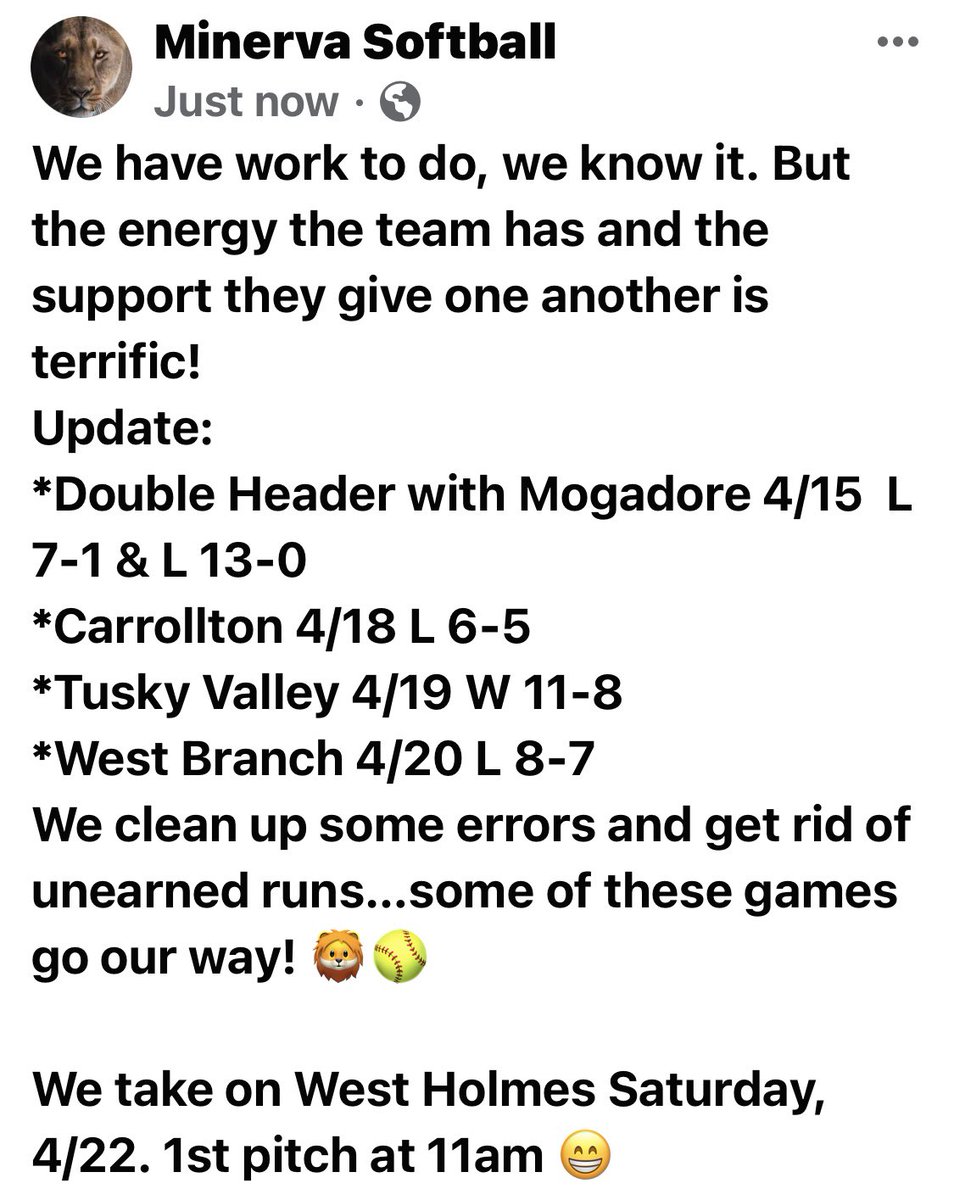 Minerva Softball tweet media