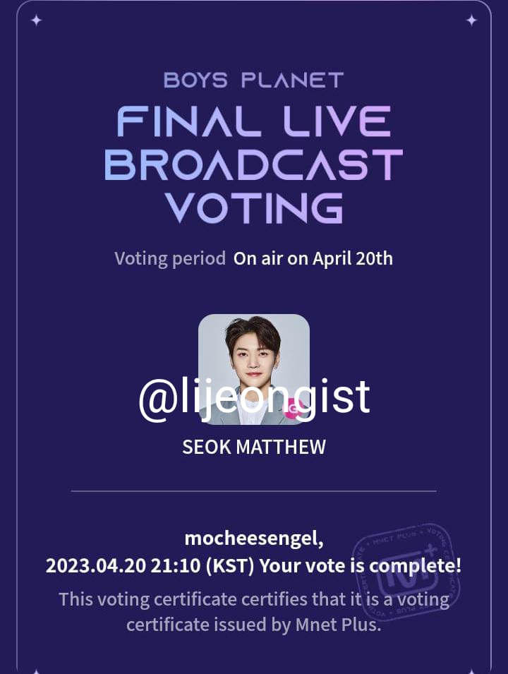 lijeongist's tweet image. 20.04.2023 live voting
#Matthew1Pick