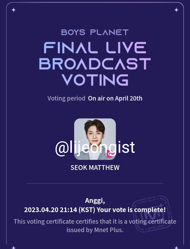 lijeongist's tweet image. 20.04.2023 live voting
#Matthew1Pick