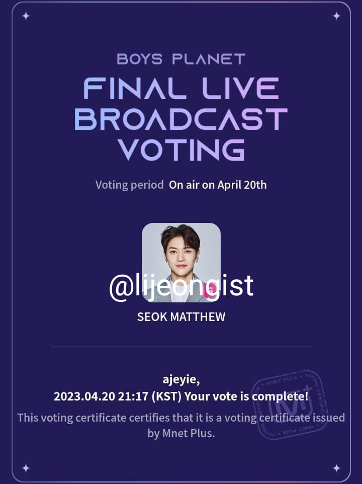 lijeongist's tweet image. 20.04.2023 live voting
#Matthew1Pick