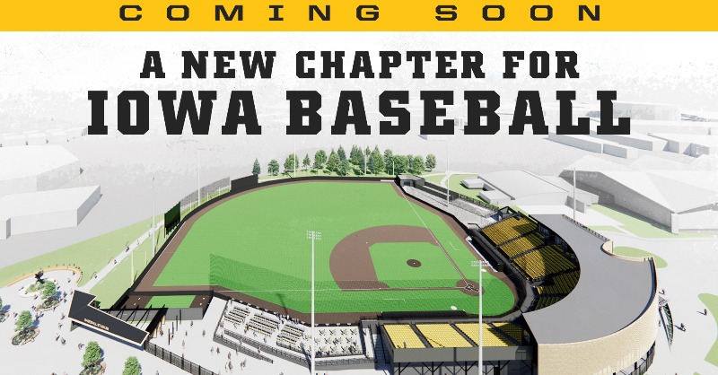 TheIowaHawkeyes's tweet photo. A 𝐡𝐨𝐦𝐞 𝐫𝐮𝐧 for the future ⚾️🏟

A facility upgrade is coming to Duane Banks Field! 

@UIBaseball x #Hawkeyes