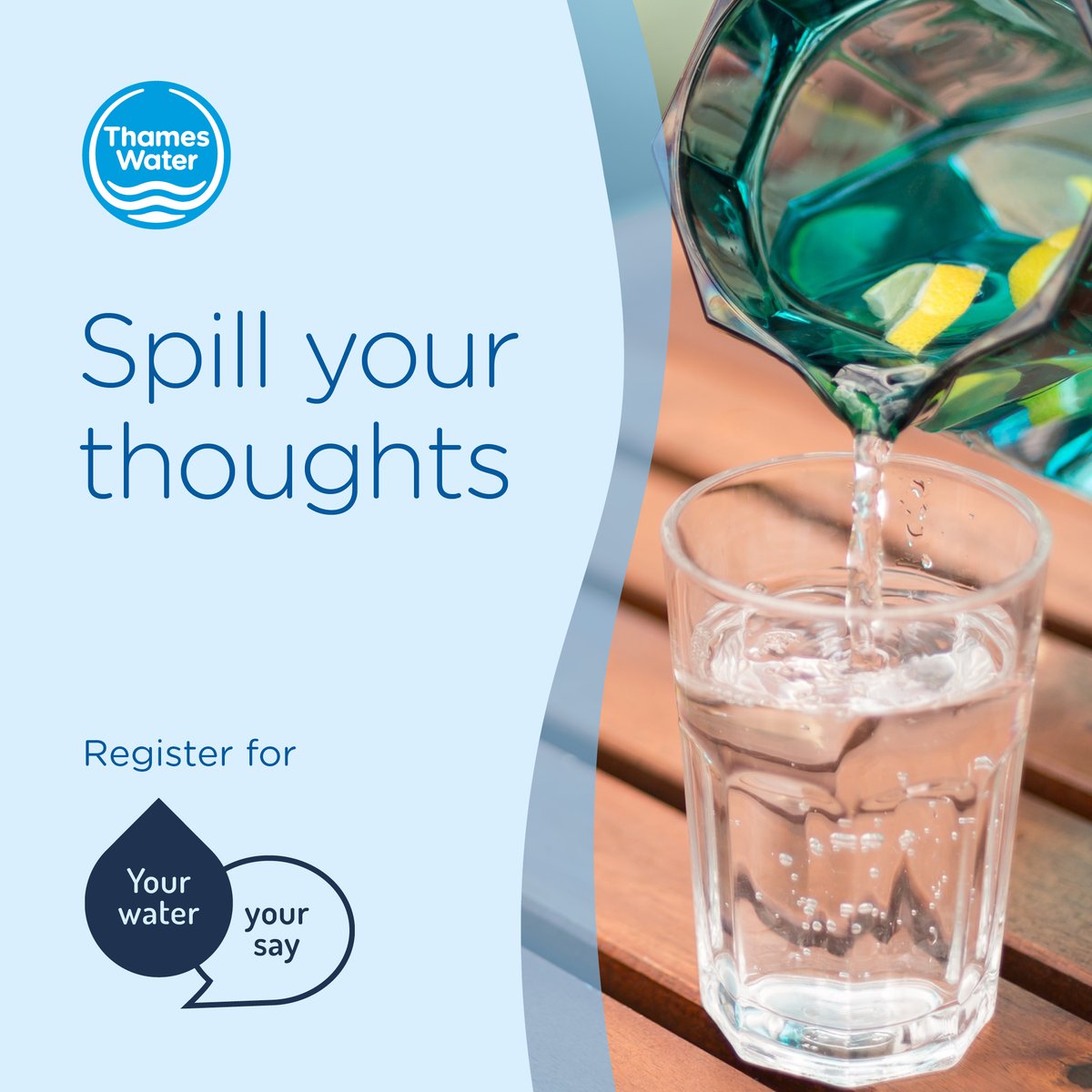Our ‘Your water, your say’ event is coming up on May 19 and we want to hear from you! Whether you have questions on our service or your water bill, this is your chance. Register now at: bit.ly/3opwclc