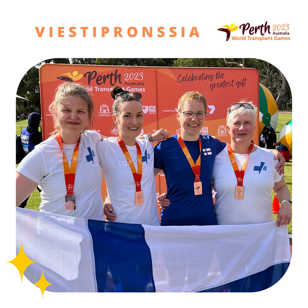 Suomen 8 urheilijan joukkue keräsi komean 12 mitalin saldon elinsiirron saaneiden MM-kilpailuista Australian Perthistä 💪

Lue päätöspäivän raportti: paralympia.fi/ajankohtaista/…

#elinsiirtourheilu #transplantsport #Perth2023 <a href="/MunuainenMaksa/">Munuaisjamaksaliitto</a>