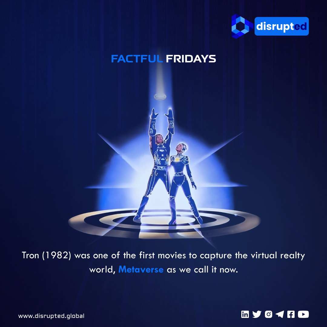 disrupted_globe's tweet photo. Follow Disrupted for more such interesting facts from the world of metaverse! 

#disrupted #learning #fact #factfulfridays  #metaverse #tron #movie #virtualreality https://t.co/esfwpqYK3K