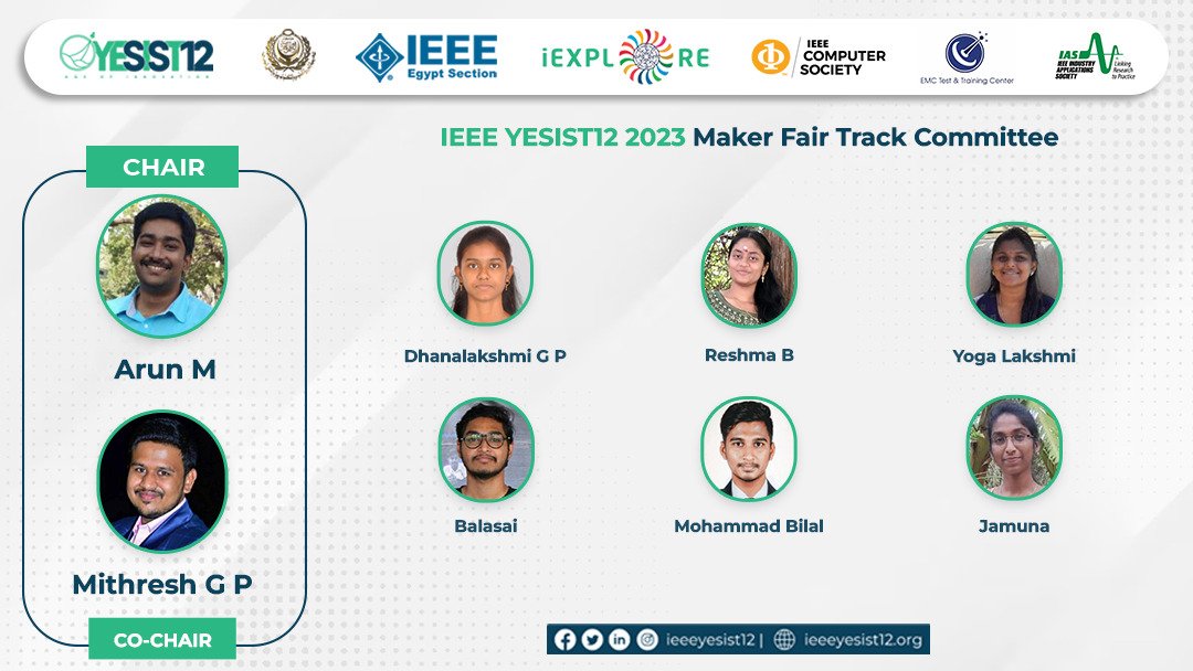 ieeeyesist12's tweet photo. We are delighted to present you with the energetic and vibrant Committee of IEEE YESIST12 Maker Fair Track for 2023. 

To know more:  https://t.co/eoA5c19uLP

Follow us at: https://t.co/5T6GfxSFKo
 #Projects #Creativity #Makerfair #IEngage #JuniorEinstein #SpecialTrack #WePower https://t.co/JZaVDMsrNz