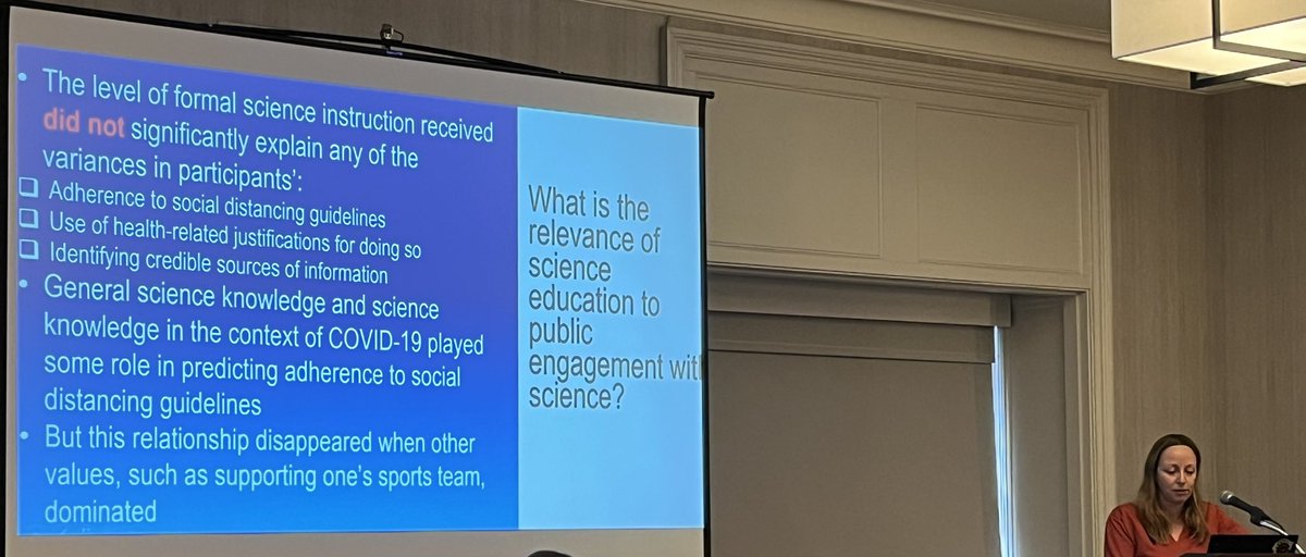 samevns's tweet photo. Important research for science teachers at #NARST2023 @ayelet_bt says findings suggest we need more “coherence between the stated goals of science education, and its actual effects on behavior.” https://t.co/Og2YUGmemc