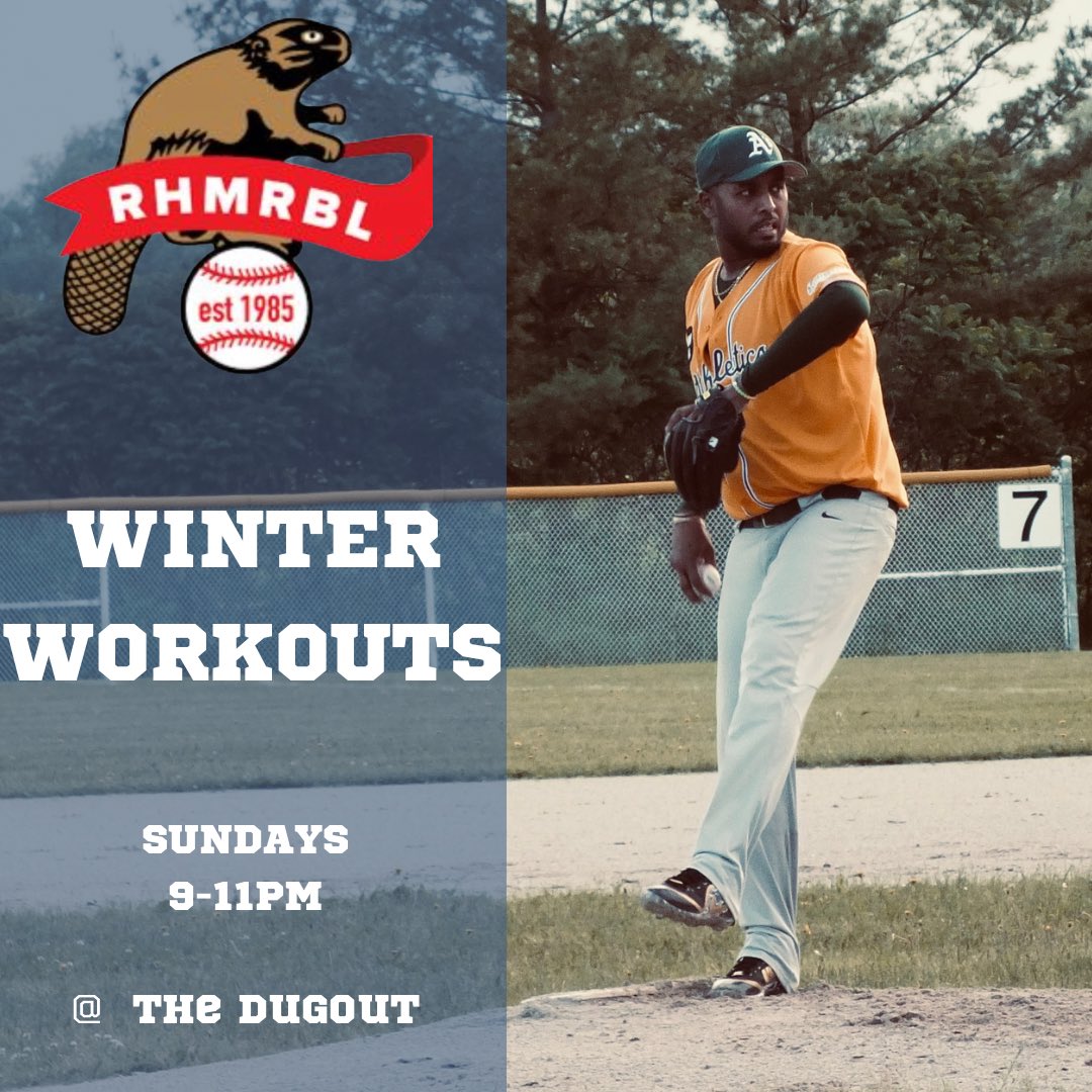 RHMRBL's tweet photo. The snow’s melted, and with the season approaching it’s a great time to shake off the rust as our Winter Workouts soon come to a close. Make sure to RSVP and come out on Sundays from 9-11PM to hit, field and throw!

See you all at The Dugout! https://t.co/thHqM3RWSp