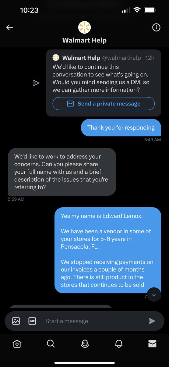 DelunaCoffee's tweet photo. @Walmart @walmarthelp this is similar to what happens when we call the numbers provided https://t.co/58cxlwW5iw