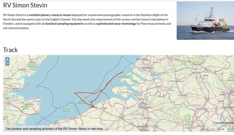 jmeesvliz's tweet photo. This week's cruise track of RV Simon Stevin as recorded in our data acquisition system. Happy to be back in home port #Oostende I guess❤️ https://t.co/VHxdfMluPa