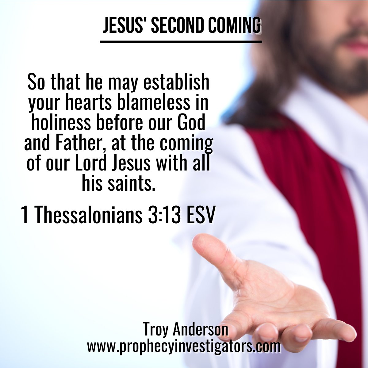 ProphecyInvest1's tweet photo. "So that he may establish your hearts blameless in holiness before our God and Father, at the coming of our Lord Jesus with all his saints." - 1 Thessalonians 3:13 https://t.co/w6JfjsnA94 https://t.co/dGeB5LrKpO https://t.co/s2eKApLVaK
#JesusSecondComing https://t.co/DnPI0Grv5i