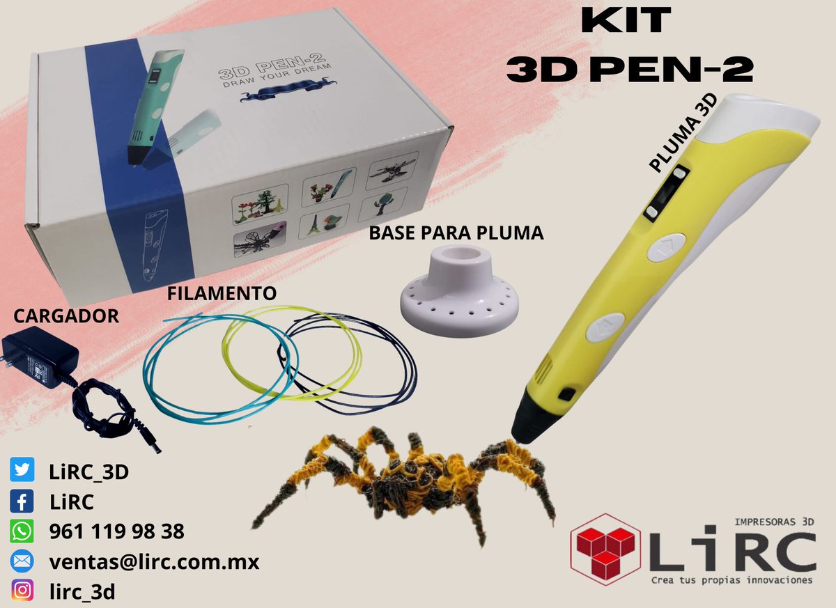 LiRC_3D's tweet photo. LA PLUMA 3D
 Se puede utilizar como una herramienta ideal para crear  imágenes y modelos en 3D.
Estimula el proceso de pensamiento y desarrolla la imaginación. https://t.co/wuZVLpXmvL