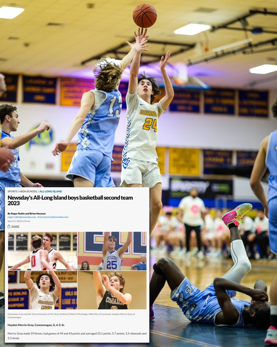 TheWogue's tweet photo. Congratulations to senior @hmorrisgray for being named to the @NewsdayHSsports All-Long Island boys basketball second team 2023!

@wogueathletics @comsewoguepride @SectXISuffolk @SCBCA1 https://t.co/dEdEG7L26t