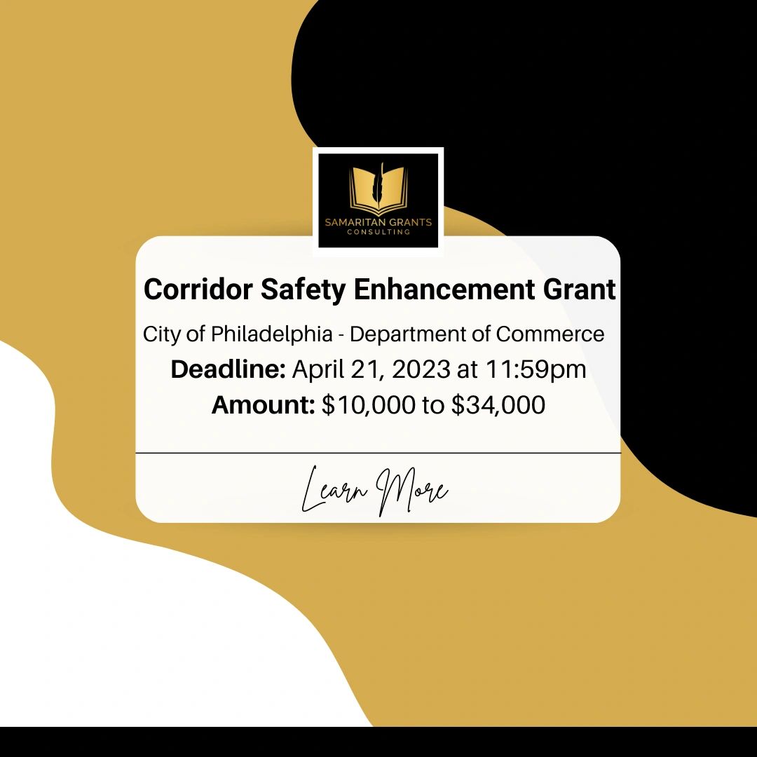 Happy Funder Friday! Check out this grant opportunity with the Philadelphia Department of Commerce. This grant is available for nonprofit organizations in Philadelphia. Applications will be accepted until April 21st at 11:59pm

samaritangrants.com/funding-resour…