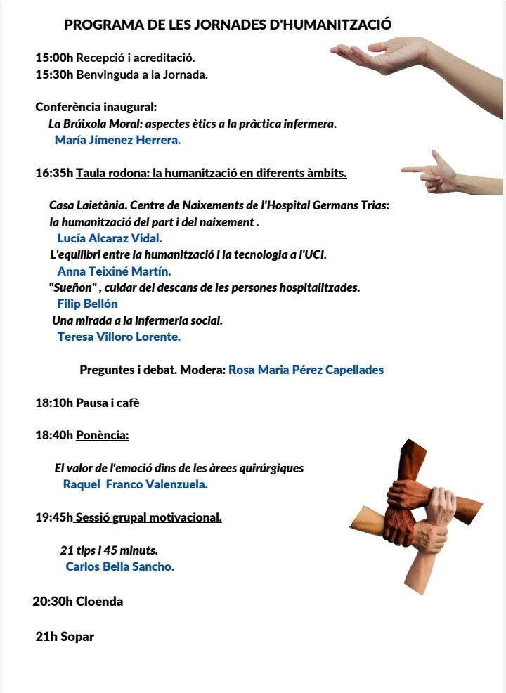 hospitalpallars's tweet photo. 📢 Ja tenim les inscripcions obertes per a les IV Jornades  d'Infermeria de l'Hospital del Pallars  @hospitalpallars
Amb un programa i ponents de luxe.
Inscripcions: https://t.co/saMmr64CxV
I pels qui us animeu,desprès de les Jornades es farà un sopar:
https://t.co/iXkf7cJcWX https://t.co/7BtjYY1eWf