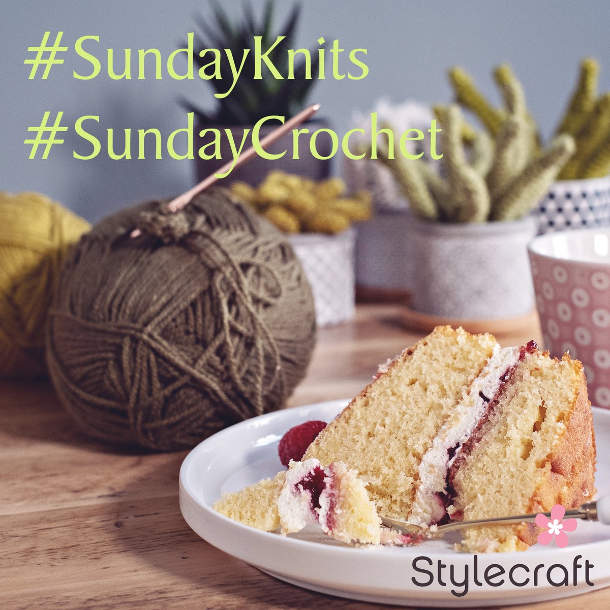 StylecraftYarn's tweet photo. How are you treating yourself today? Cake and crafting sounds good.
Do you have any #SundayKnitting or #SundayCrochet plans today? Why not post a pic and tell us all about your project plans, yarns and patterns. https://t.co/jfxbVh8x4U