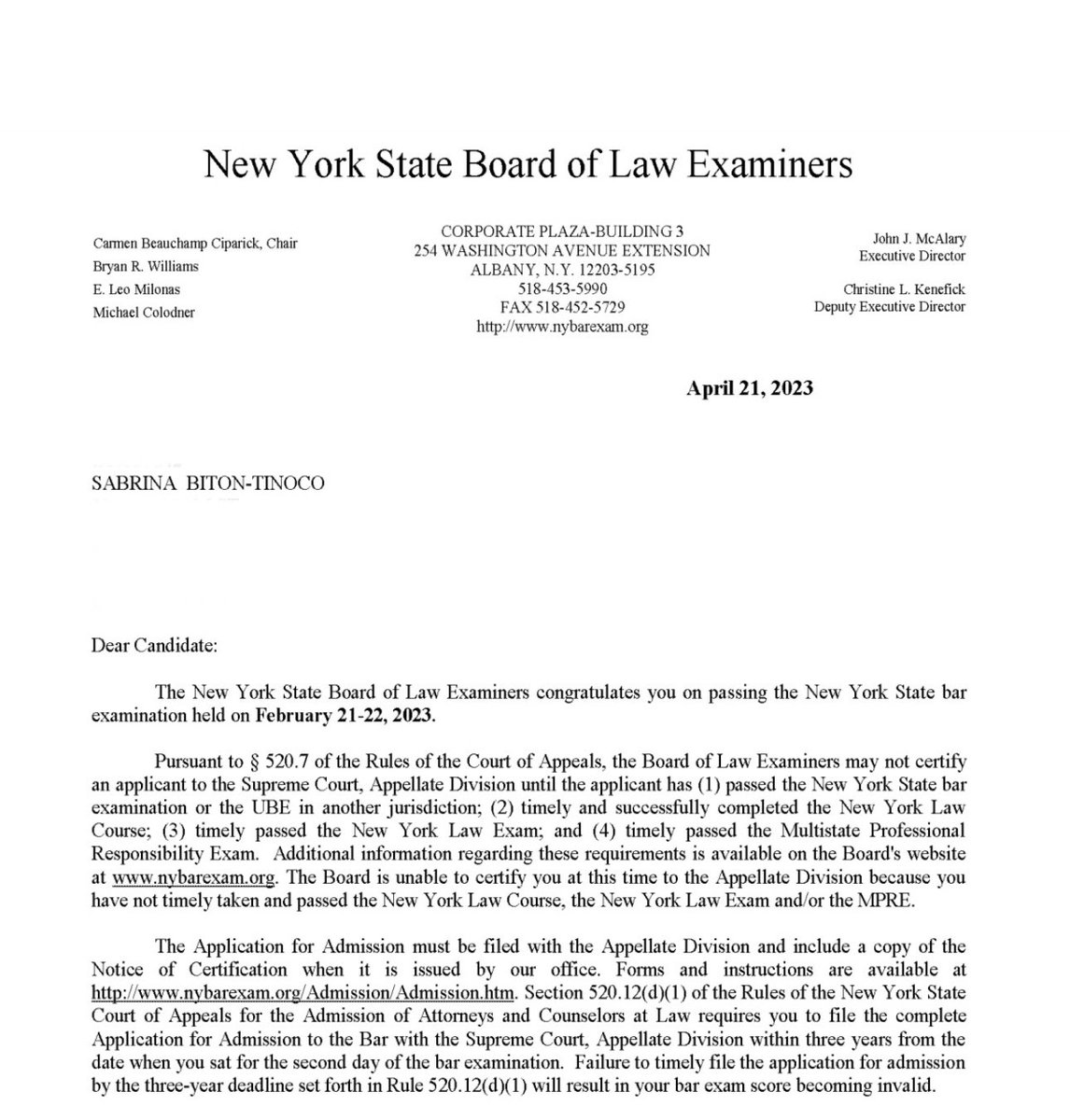 I have officially passed the New York State Bar Exam!!!! So excited for what’s next in my legal career and web3 journey. Thank you to everyone who’s been so generous with their support and encouragement throughout this process