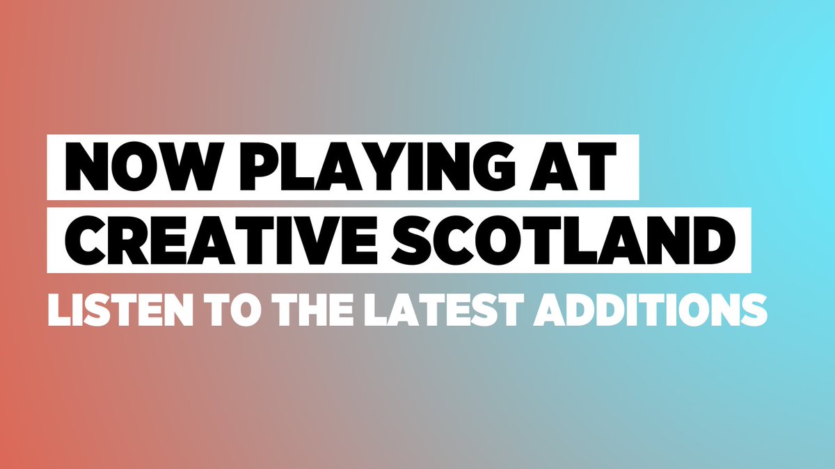 The soundtrack to your weekend has arrived ☀️ Listen to the Now Playing at Creative Scotland playlist: open.spotify.com/playlist/1o4iw…