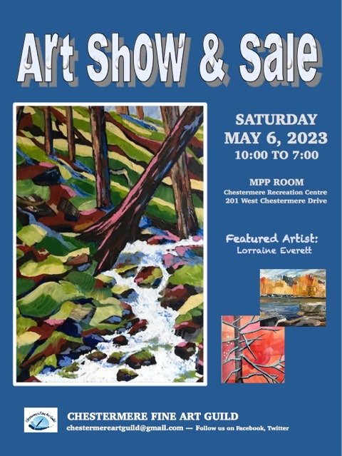 ChestermereArt's tweet photo. Sneak peek of art at the Chestermere Fine Art Guild 's Art Show and Sale coming May 6! See poster for more details. https://t.co/Qco223aLek