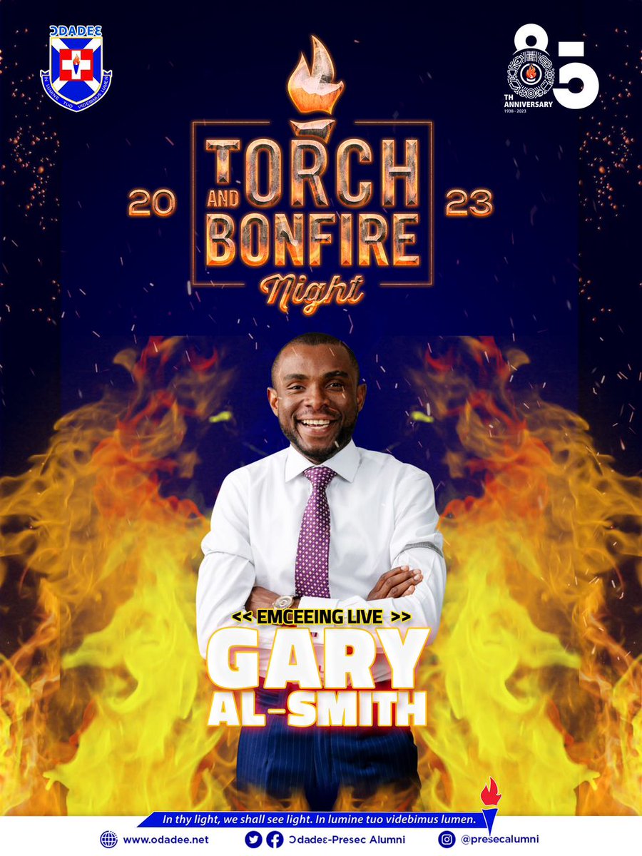 Odadee_Official's tweet photo. Meet our International MCs for the night.
Join us this evening at the Ɔdadeɛ Torch & Bonfire Night.
Time: 6:00pm Sharp
Venue: PRESEC, Legon
Admission is FREEEE!!!!
#Odadee4Life
#PRESEC
#PRESECAt85
#PRESECBONFIRE23 https://t.co/EVJlvw5vjp
