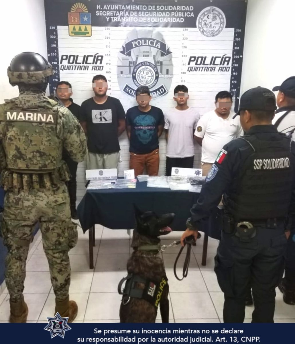 SSC_PDC's tweet photo. En una acción de respuesta efectiva, policías de la SSPyT de Solidaridad frustraron un intercambio de más de 90 posibles dosis de narcóticos y aseguraron a 5 sujetos durante el operativo de vigilancia permanente.

https://t.co/MyFX9TniCH https://t.co/v3ji0PdMIS