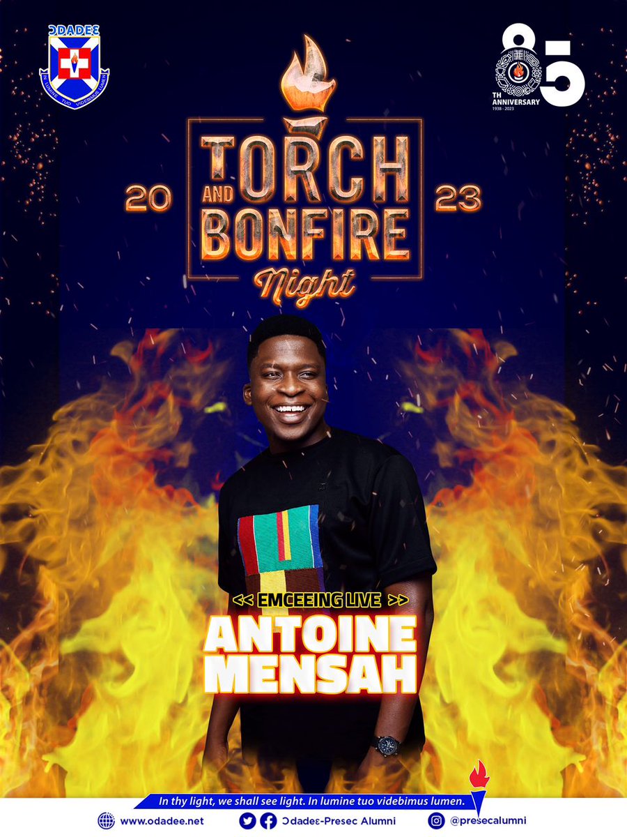 Odadee_Official's tweet photo. Meet our International MCs for the night.
Join us this evening at the Ɔdadeɛ Torch & Bonfire Night.
Time: 6:00pm Sharp
Venue: PRESEC, Legon
Admission is FREEEE!!!!
#Odadee4Life
#PRESEC
#PRESECAt85
#PRESECBONFIRE23 https://t.co/EVJlvw5vjp