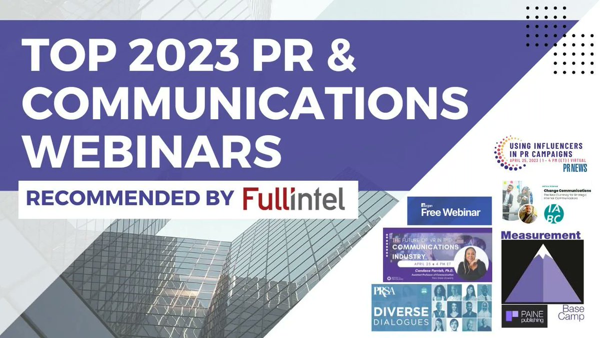 PRisUs's tweet photo. Thank you, @fullintel, for including #PRLunchHour here!

"PR Lunch Hour focuses on a range of topics, from the best way to pitch journalists to how SEO factors into PR success"

Top 2023 PR &amp; Communications Webinars and Virtual Events 
https://t.co/n8DMjfTyw2 #PRTips #CommsTips https://t.co/kULMpWI0fP