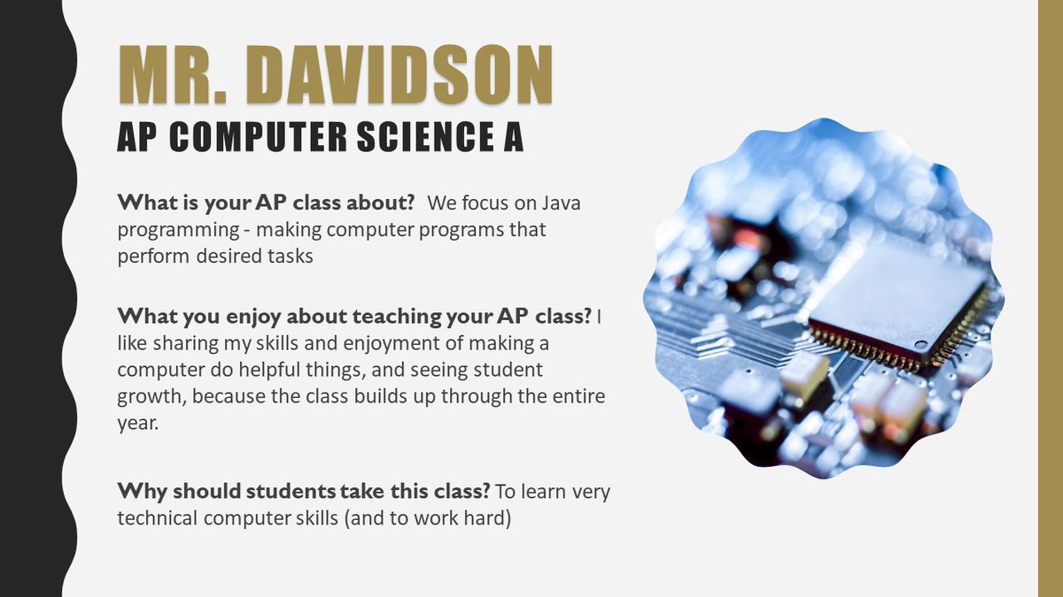 Today we spotlight Mr. Duncan Davidson, our AP Computer Science A teacher.  This course is also dual enrolled with UNO!  @OPS_Burke @BHSCOU @OPS_Gifted @JMLuethge @UNOmaha #WeAreBurke