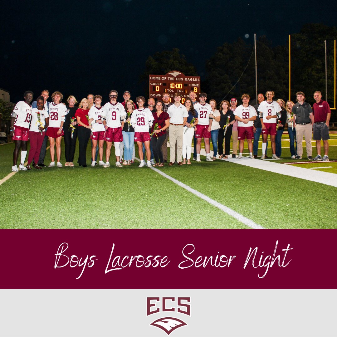 Last night, we recognized our senior lacrosse players during halftime of their game vs St. George's for Senior Night. We thank them for their dedication and leadership in our lacrosse program. Also, congrats on the big region win!

#GoEagles #ECSeagles