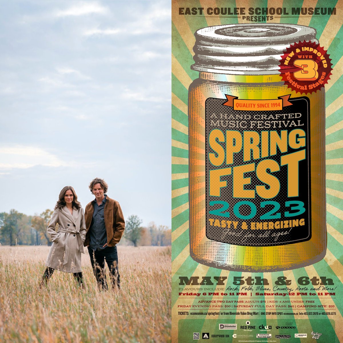 Good time are a comin' at #EastCouleeSpringfest on May 5th &amp; 6th in support of the <a href="/ECSchoolMuseum/">East Coulee School Museum</a>. We'll be taking the stage at 2PM on May 6th!

Get your tickets: ecsmuseum.ca/springfest/tic…