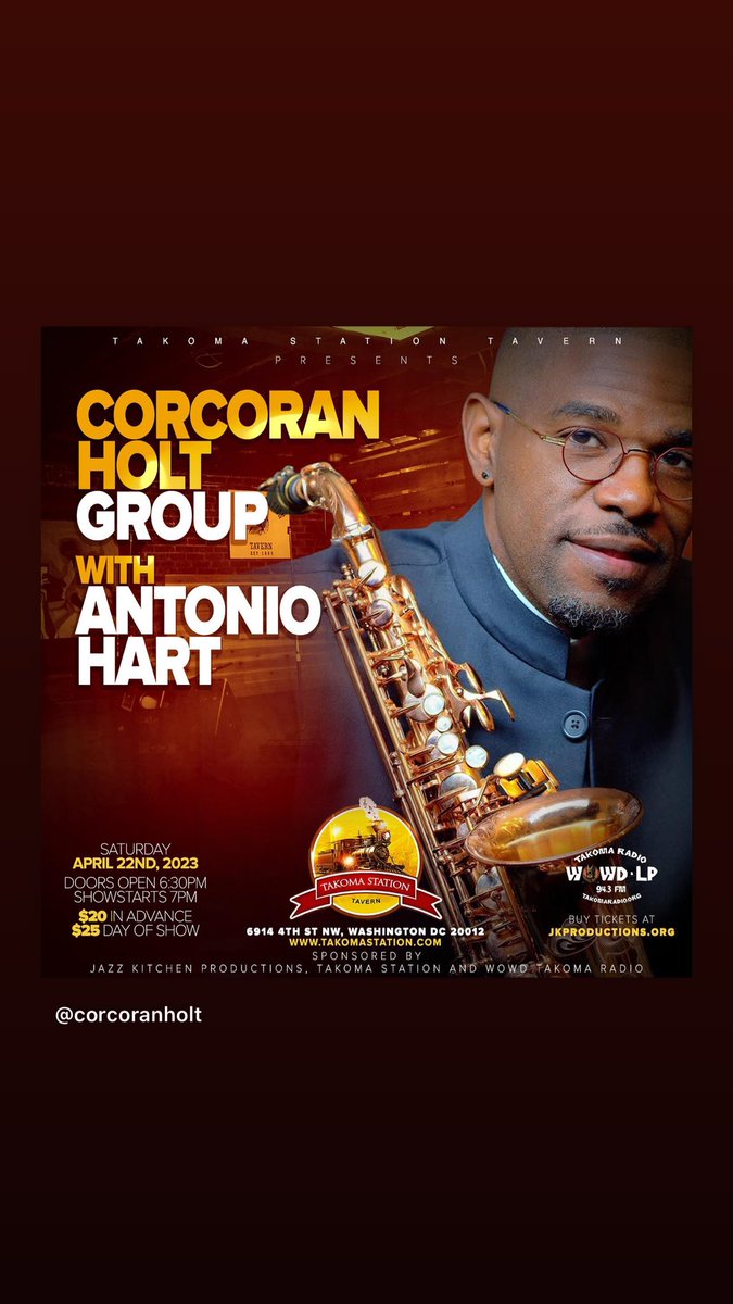 #livemusic #corcoranholt #antoniohart #washingtondc #takomastationtavern