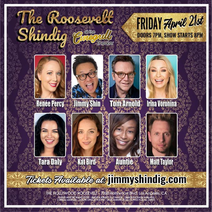 1 pic. Tonight @Roosevelt Hollywood!! Ticket link: https://t.co/X29h9MWgIb @jimmyshin @TomArnold #standup