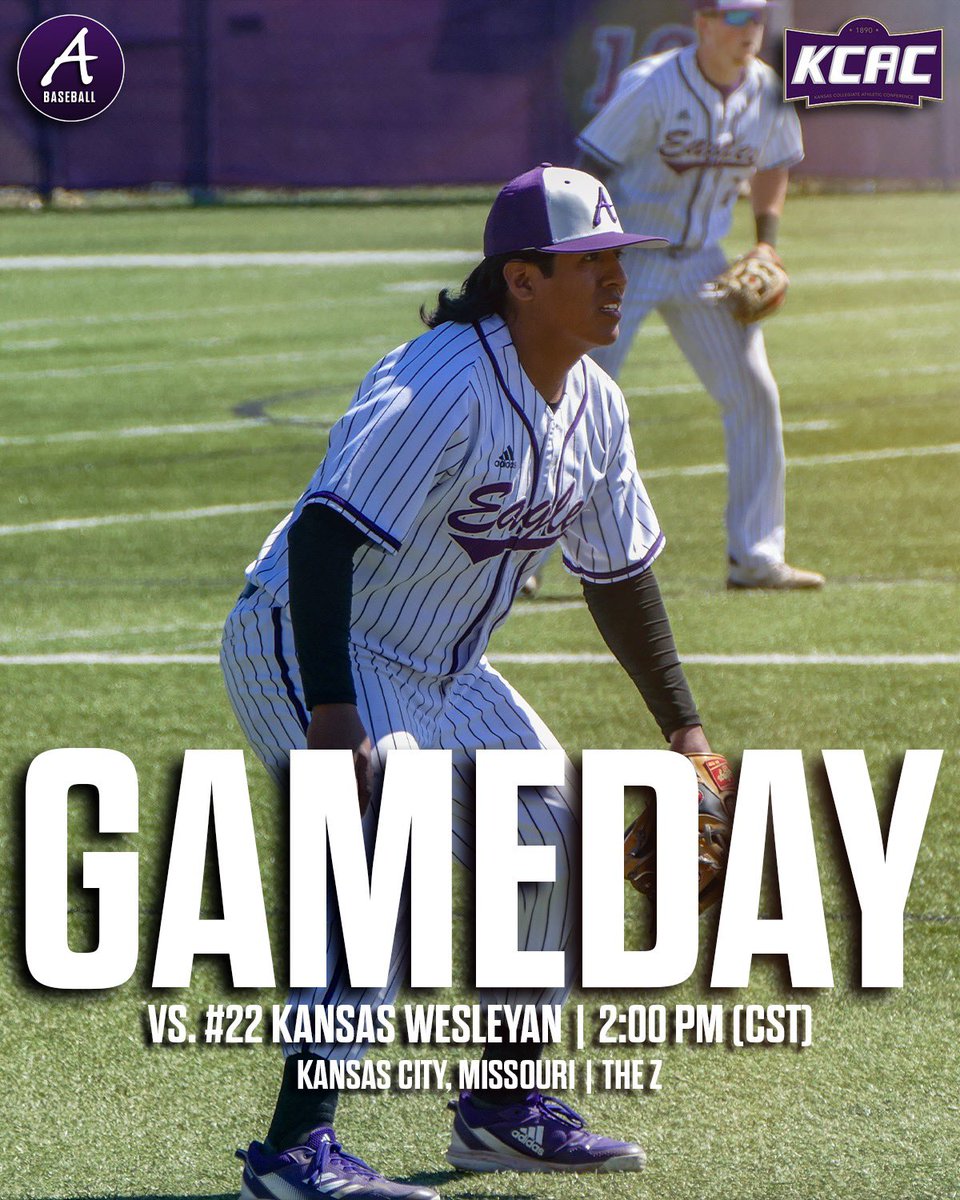 AvilaBaseball's tweet photo. Time to get after it🦅
🆚 | #22 Kansas Wesleyan
📍 | The Z
⌚️ | 2:00 PM (CST)
🖥️ | https://t.co/j3g8gPvOQl
💻 | https://t.co/yDN02M5liW
#GoEagles | #DC12 https://t.co/LB4SHZgAXB