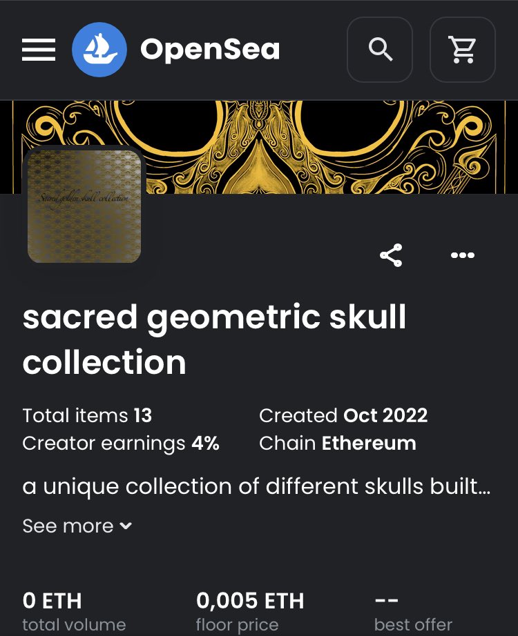 doichdogma2's tweet photo. https://t.co/6H06QqDiYA my NFT sacred geometric collection :                                . first step :sell the NFTs of the sacred geometric skulls
Second step: sell the collection of geometric classic
￼: third step : secret😏😏 https://t.co/5pLXAQY3fF