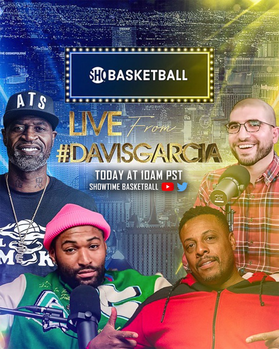 Tap in TODAY on our Twitter and YouTube 🏀🥊 @boogiecousins @DaTrillStak5 @arielhelwani @paulpierce34 #DavisGarcia