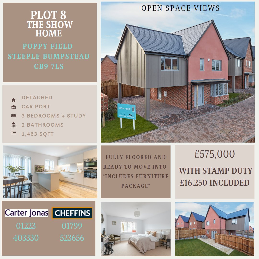 enterprisepg's tweet photo. Finishing this week's highlights with Plot 8 
Detached with carport 
Open plan kitchen/diner with utility room
Living room with open-space views 
3 large double bedrooms with separate study
Furniture pack available 

Open day
Sat 22 April between 10am – 4pm https://t.co/QwvWQ1GRJX