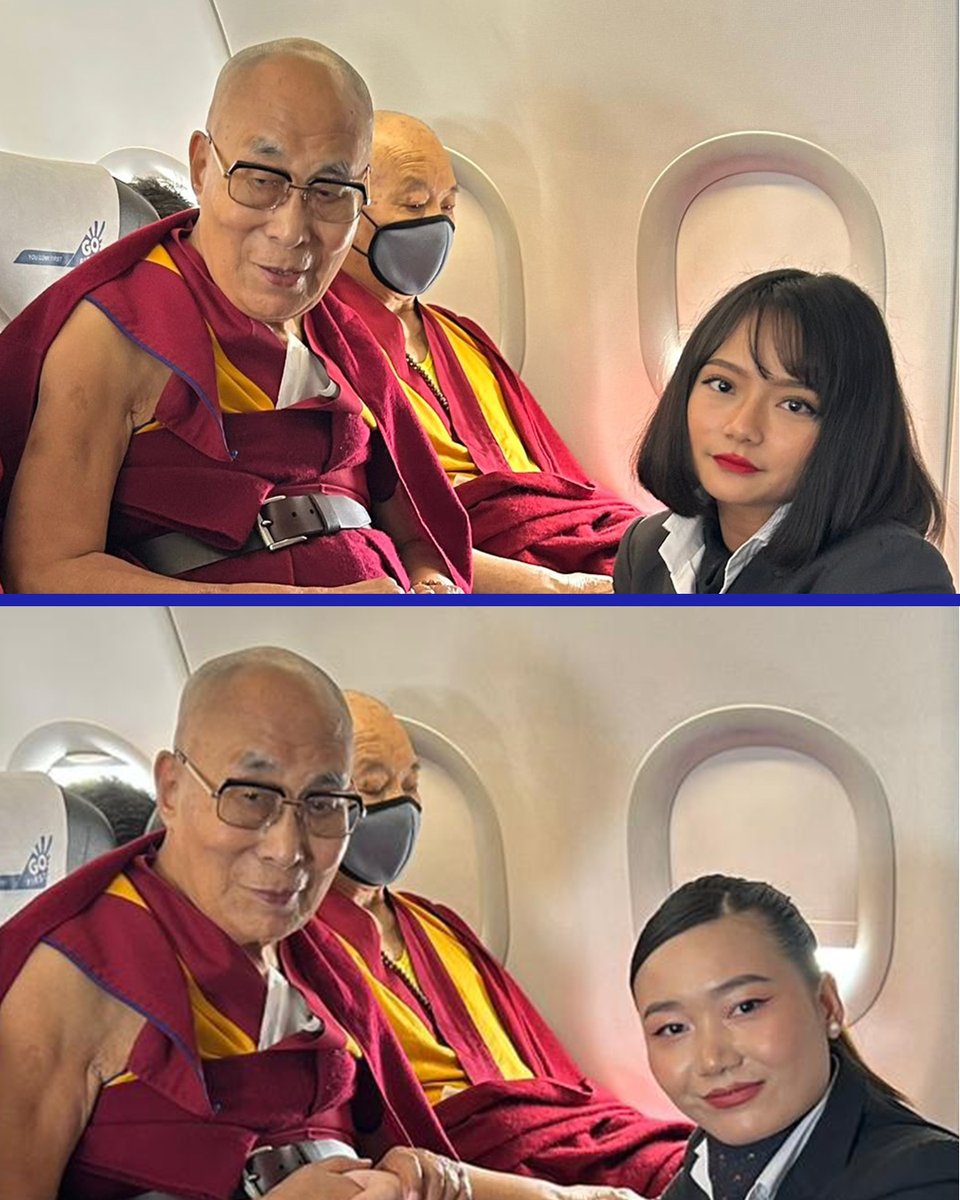 We were deeply honoured to have His Holiness the <a href="/DalaiLama/">Dalai Lama</a> on our flight. And his aura certainly created the feeling of compassion, love and peace on board💙

It was a privilege to have you flying with us. Thank you for choosing #GOFIRST✈️   

#GoFirst #DalaiLama