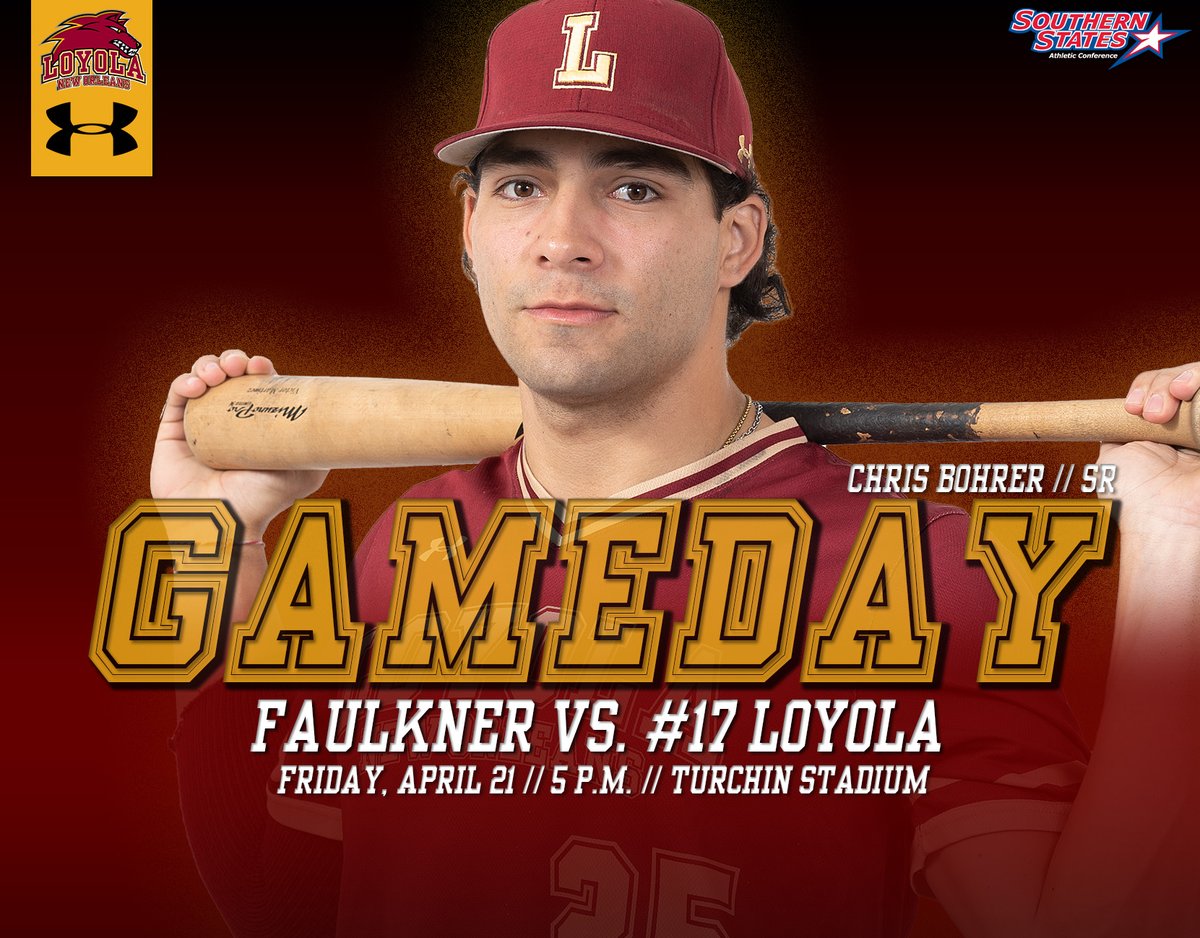 No. 17 Loyola welcomes Faulkner for another SSAC series! This weekend will be played at Tulane's Turchin Stadium, and free parking is available off Claiborne next to the facility. 

📺: ow.ly/KrCJ50NOwXu
📊: ow.ly/VuRh50NOwXq
🎟️: ow.ly/8KqN50NOwXt

#GeauxPack