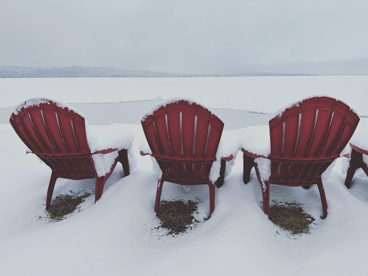 erniesongull's tweet photo. I think we jumped the gun a bit on putting out our Adirondack chairs. Is winter finally over @NWSduluth? https://t.co/ubneDy6nCe