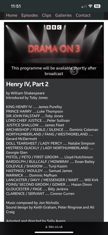 LipServicevoice's tweet photo. This evening on @BBCRadio4 @PeterTSullivan plays the Lord Chief Justice in Henry IV, part 2 7:30pm https://t.co/xKy35QUogL